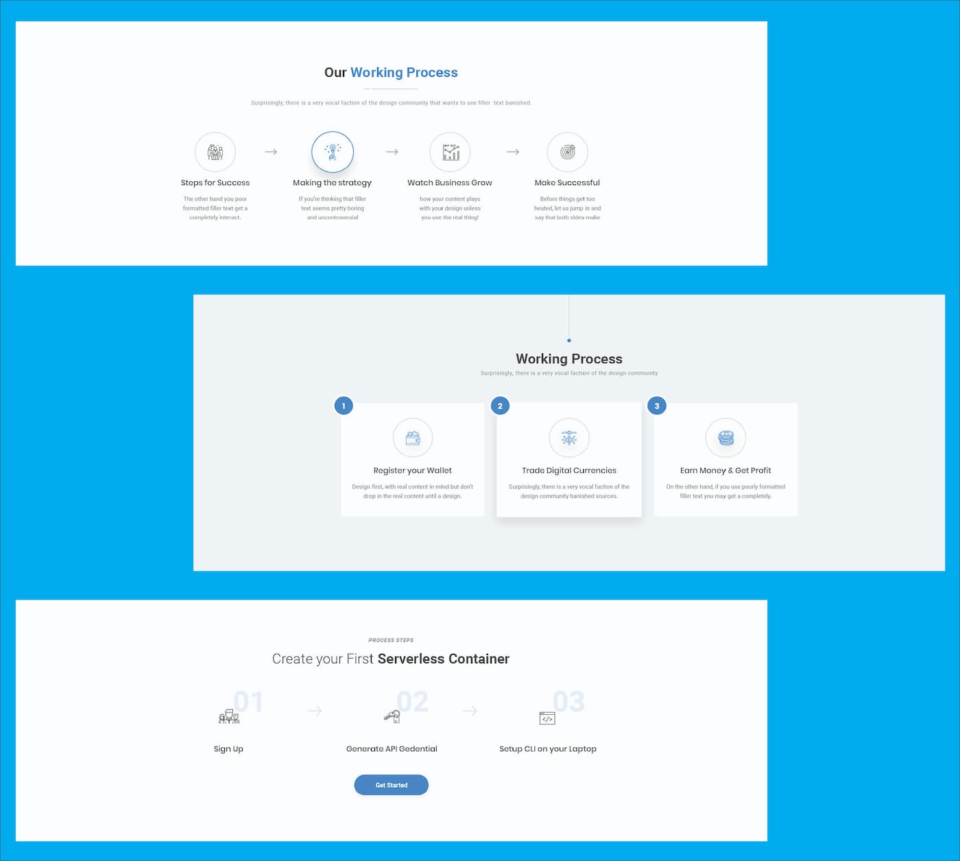 10 طرح ویجت مراحل فرآیند برای Web-UI Kit