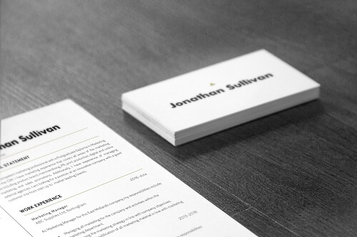 1-Cv and Business Card