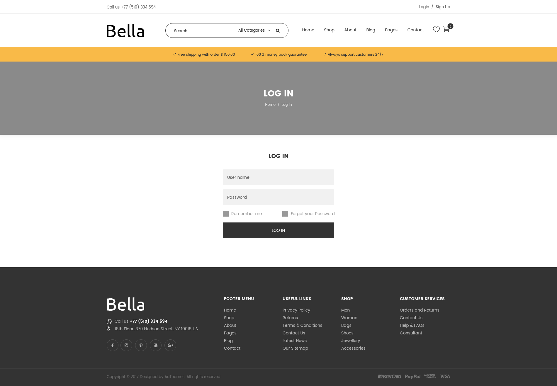Bella - Multipurpose Fashion eCommerce Template
