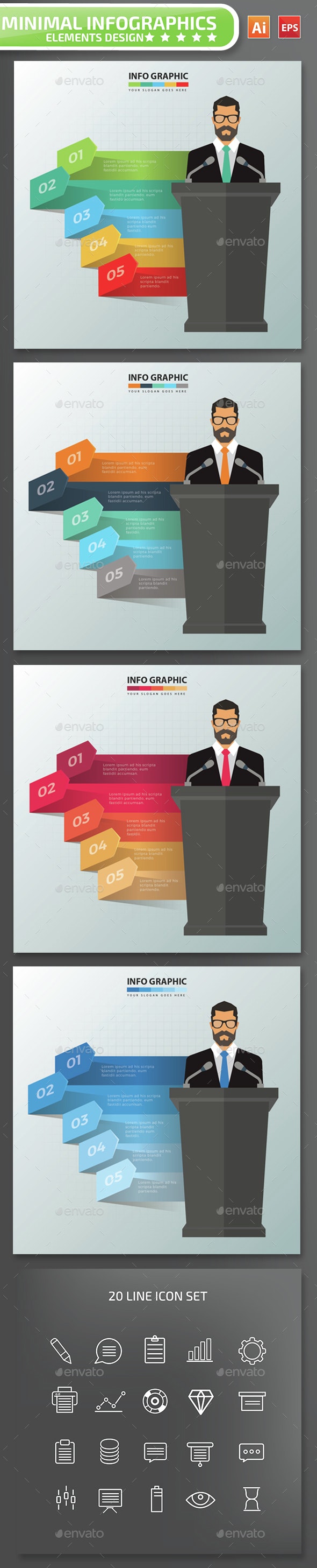 Preview Minimal Businessman Infographics Design