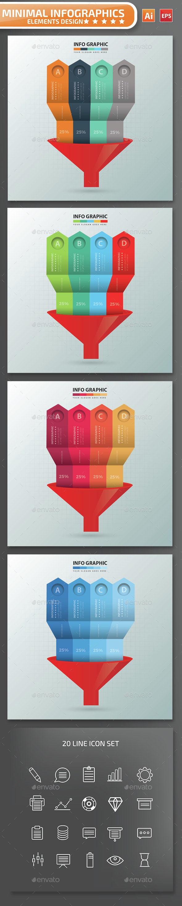 Preview Minimal Funnel Infographics Design