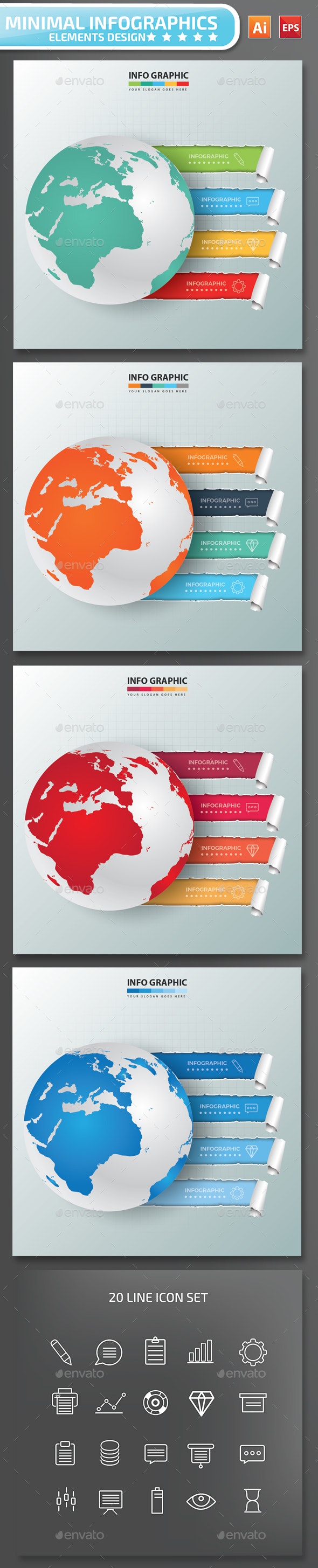 Preview Minimal Global Infographics Design Part 2