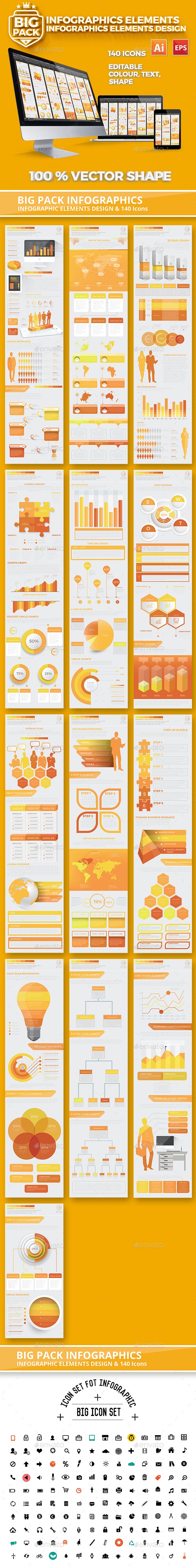 Preview Yellow Set Of Modern Infographics Design