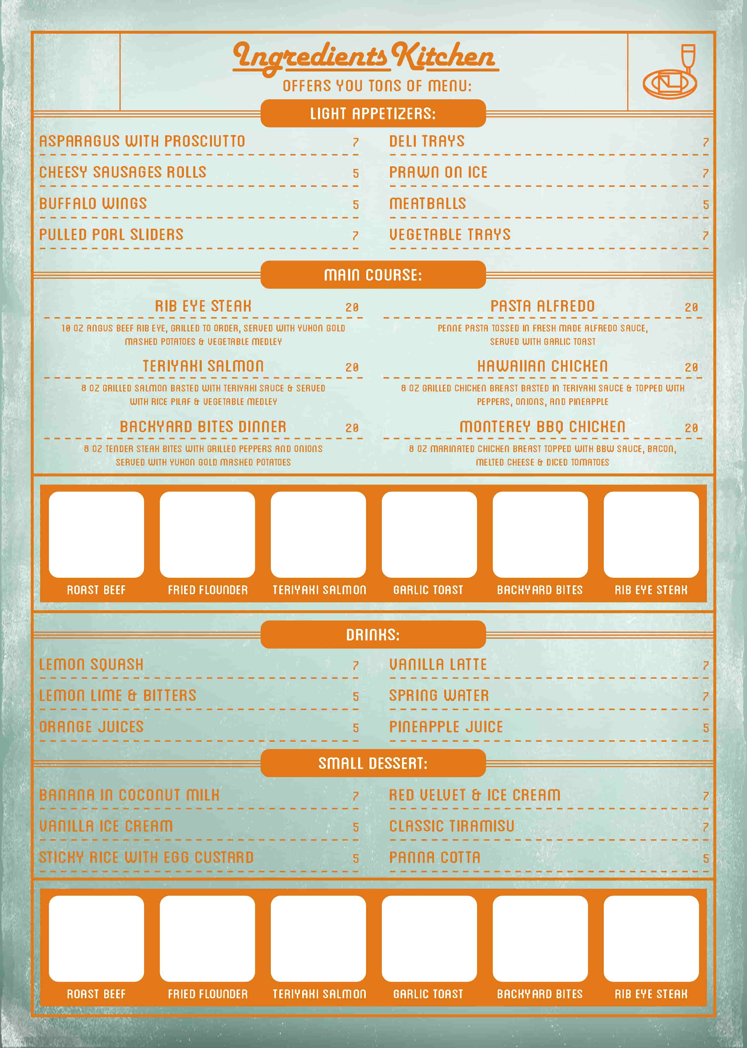 Simple Kitchen Menu Card 2 - Back (3)