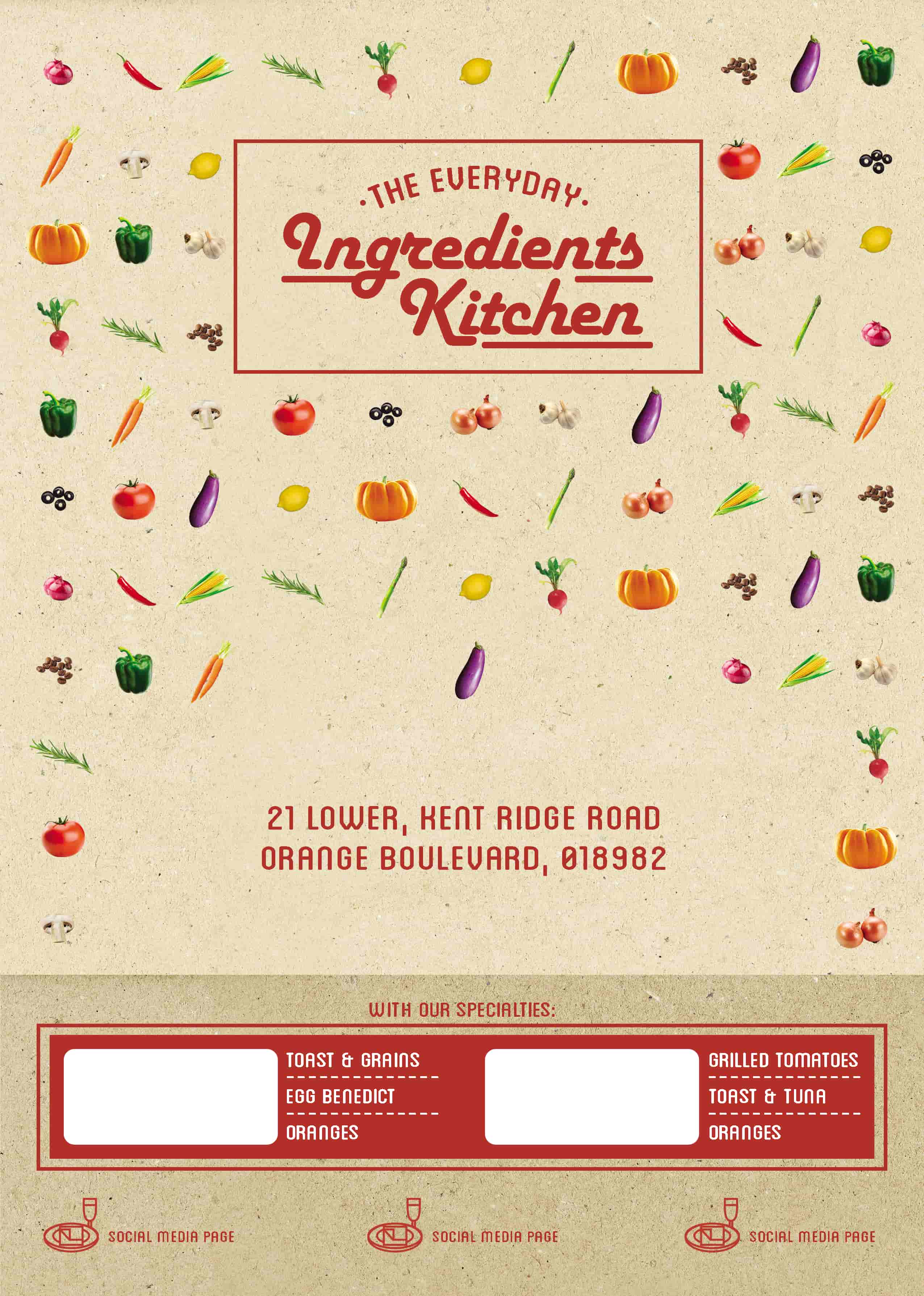 Simple Kitchen Menu Card - Front