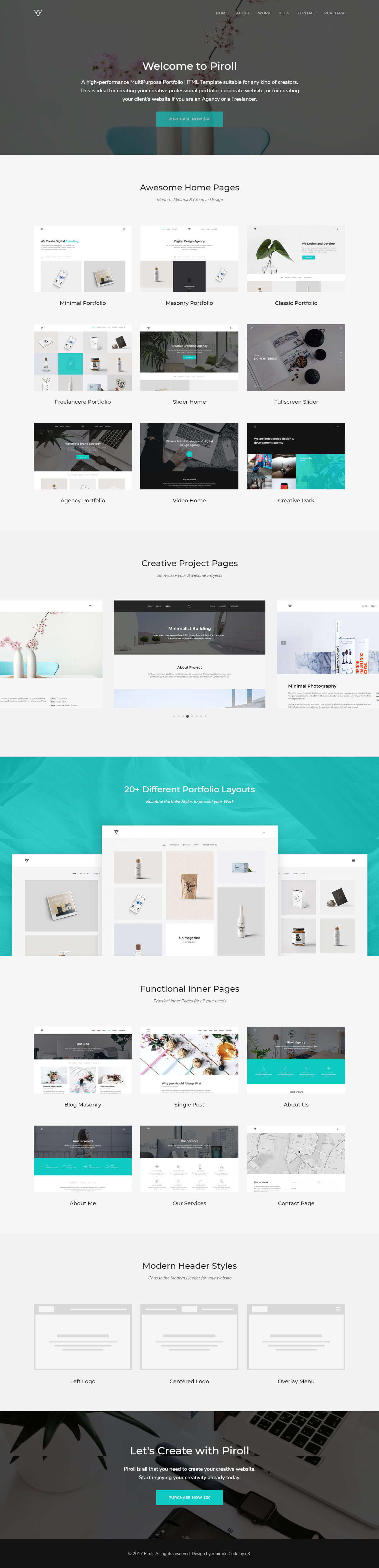 Piroll — Minimal and Modern Portfolio HTML Templat