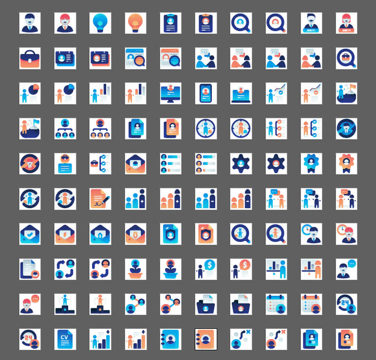 Business Employment Vector Gradient Icons